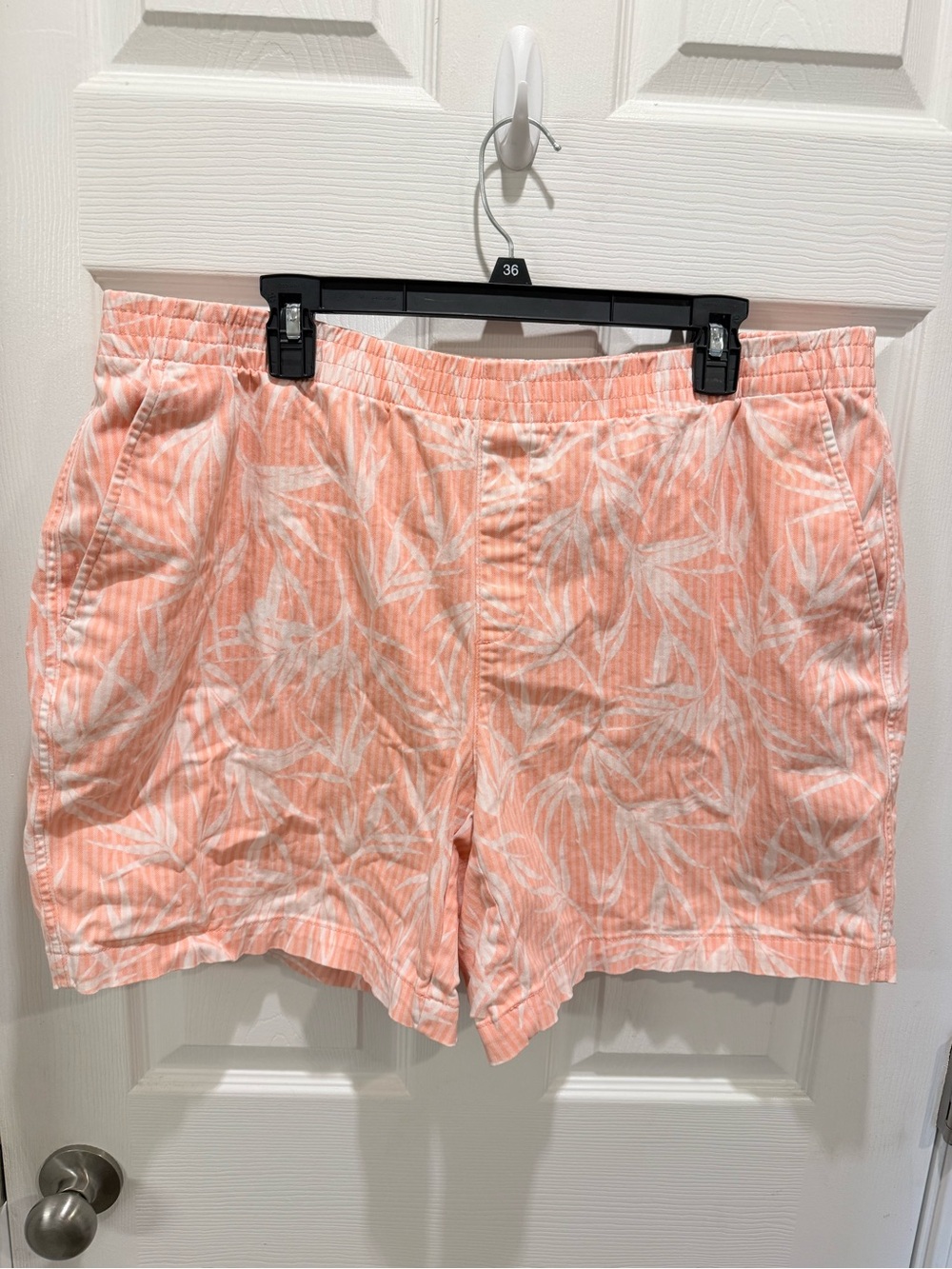 Lands' End Peach Floral Print Bermuda Shorts